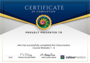 A4-Certificate-Certified Colournostics practitioners